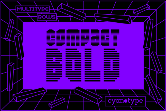 MultiType Rows Compact Bold: A Display Font with Pixel Poetry