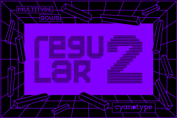 MultiType Rows Regular 2: A Pixel-Playful Display Font for Digital Brands